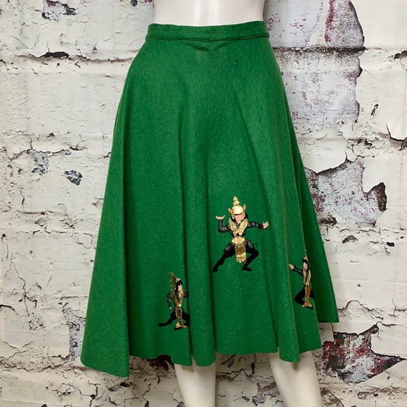 Vintage Dresses & Skirts - Vintage ninja theme long skirt S